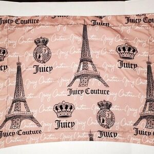 Juicy Couture Home Pillow Case Sham Pink Gray‎ Eiffel Tower Paris France 20"x26"